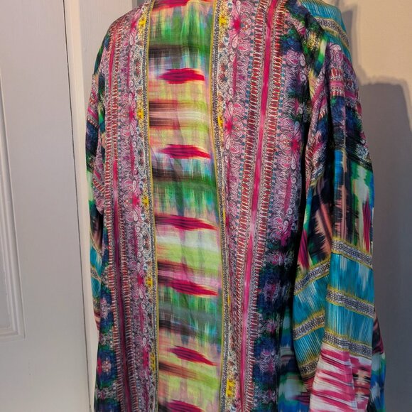 Johnny Was 100% Silk Anastasia Kimono Reversible M - Picture 15 of 16